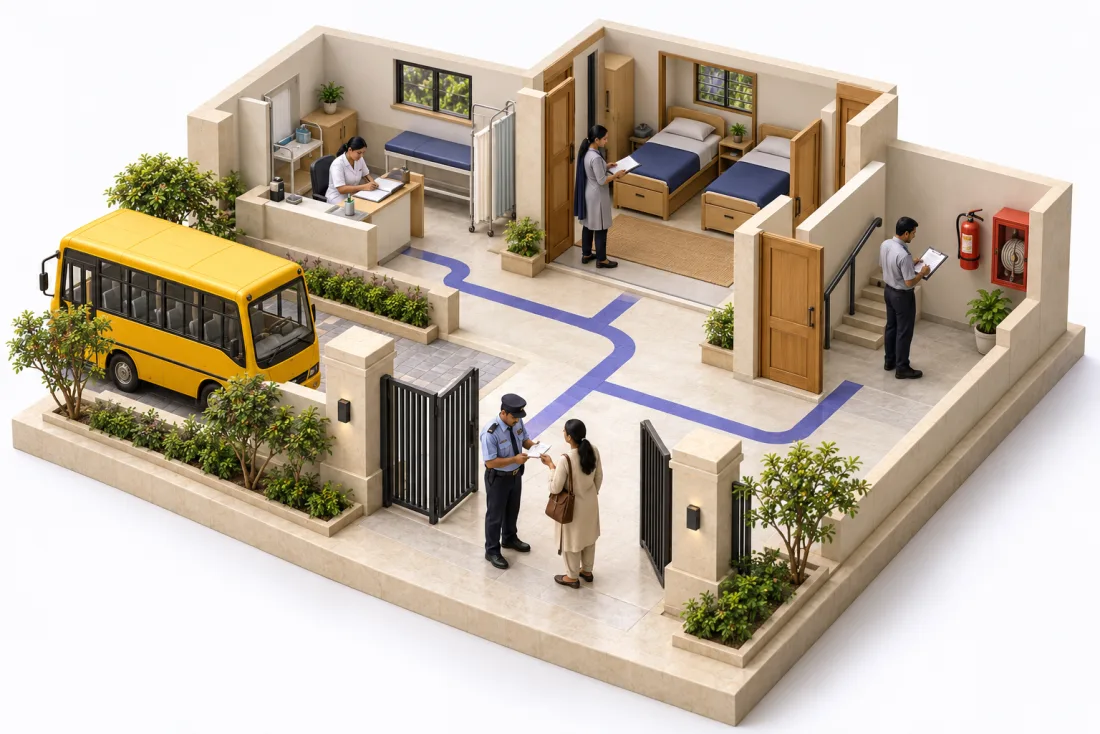 Hostel: conceptual school-work illustration