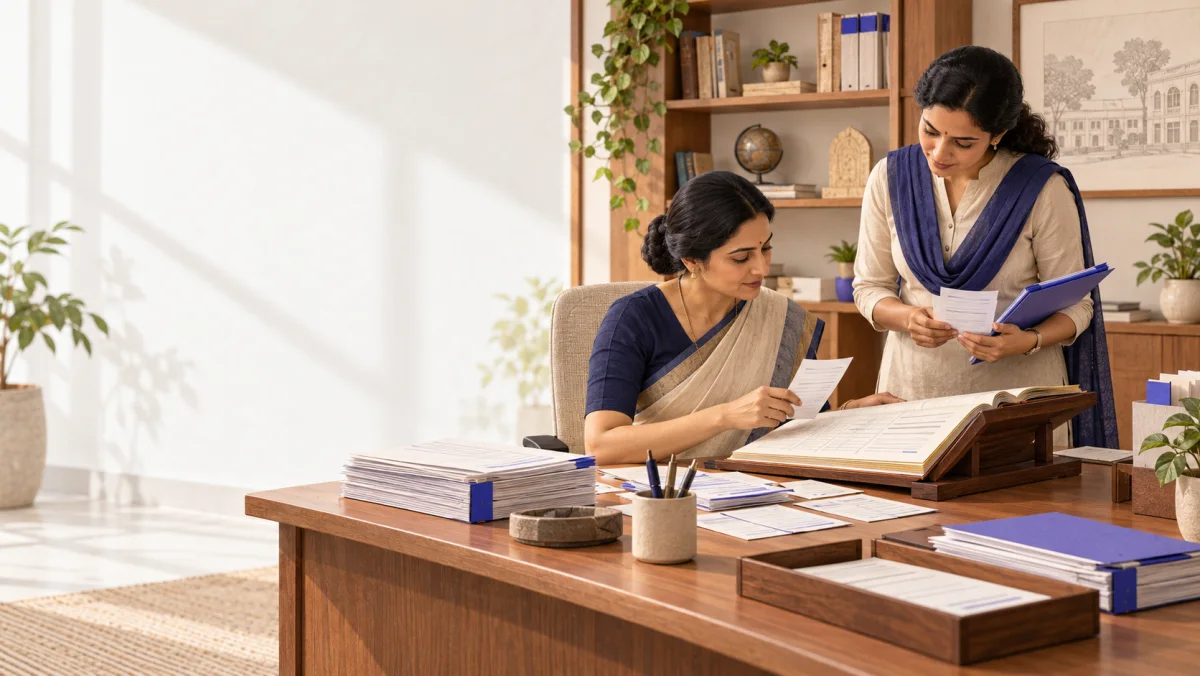Conceptual school-work scene: Fees, explained.